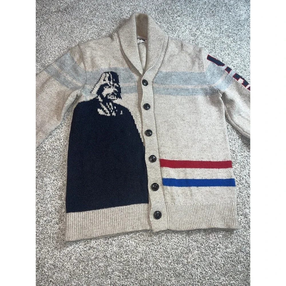 Gap Kids Cardigan Sz XL Star Wars Darth Vader‎ Lightsaber Oatmeal Knit Shawl